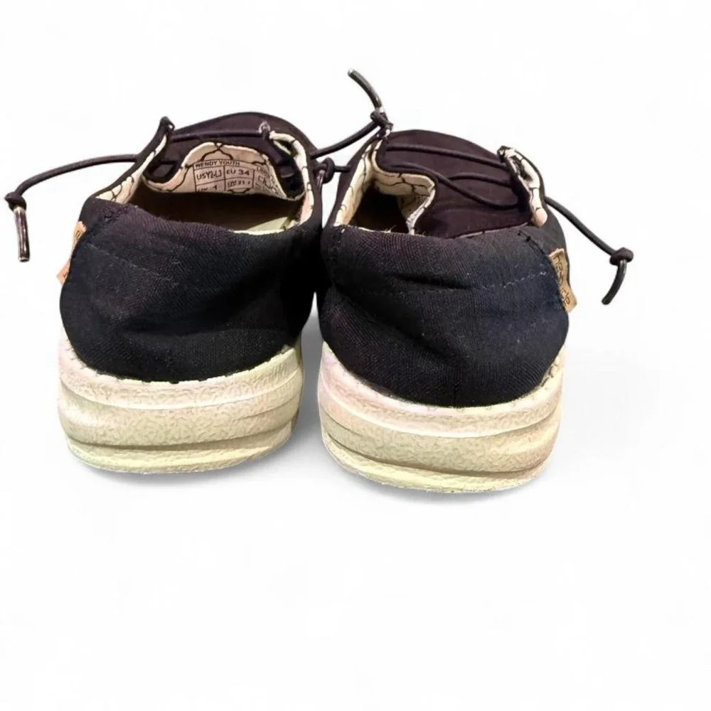 HEY DUDE YOUTH‎ 2-3 BLACK SLIP ON UNISEX SHOES